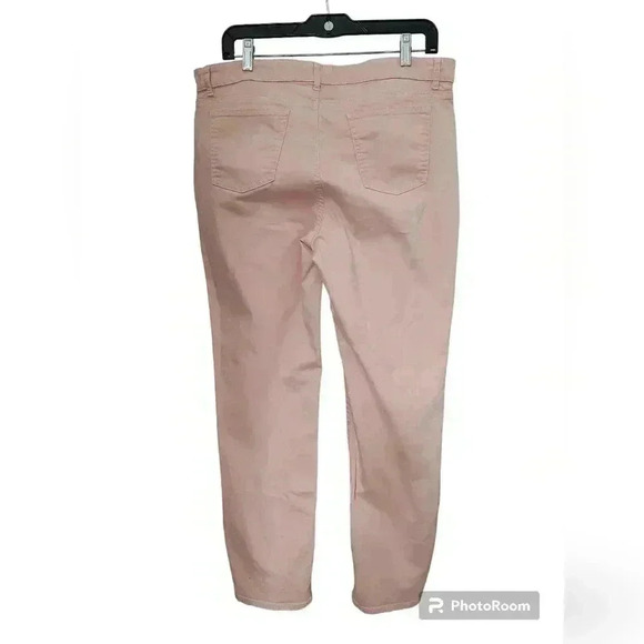 EILEEN FISHER Pink Organic Cotton Blend 5 Pocket Jeans Tapered Leg Pants - Picture 1 of 3